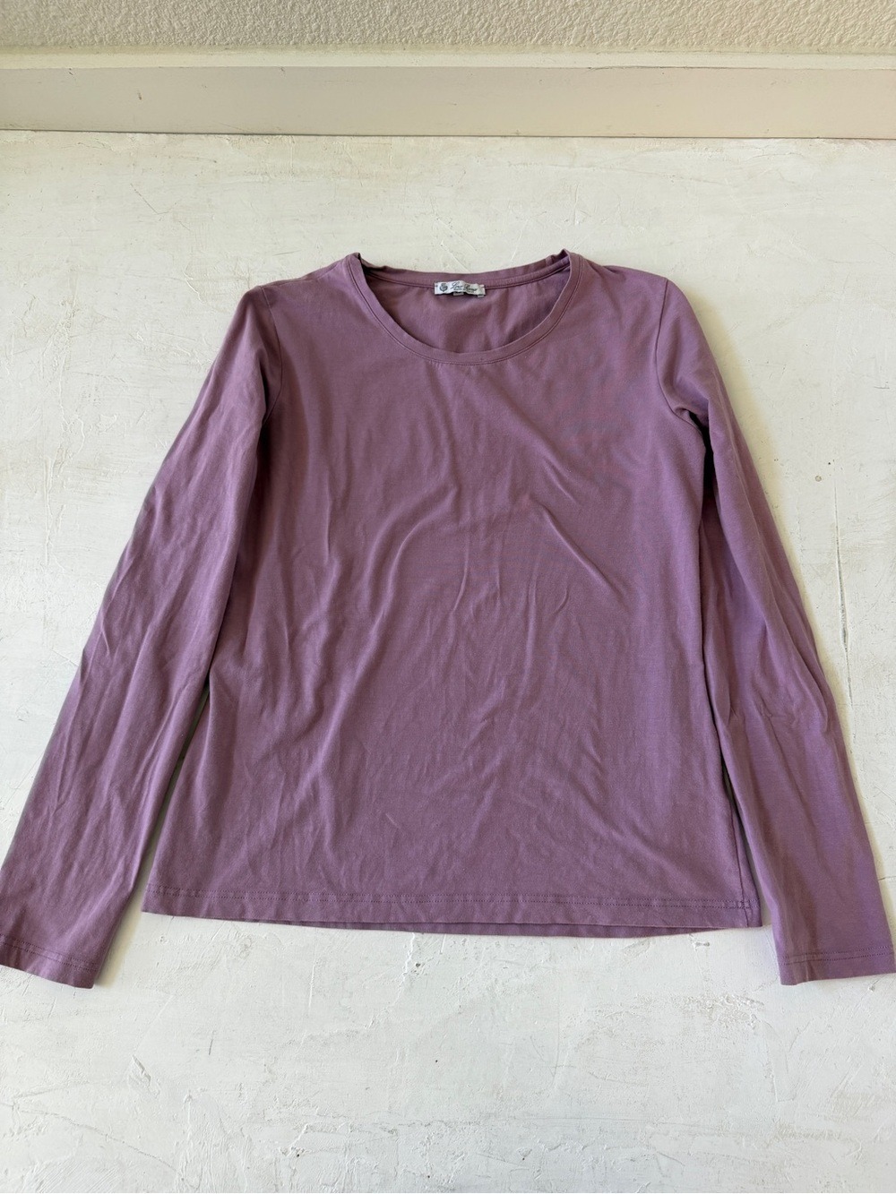 Loro Piana Crewneck Long-sleeve Top Lavender Ash or Mauve Purple Size XS